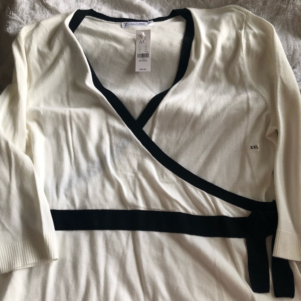 New York & Company Faux Wrap Sweater